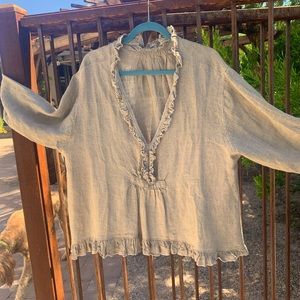 Magnolia Pearl unbleached linen top